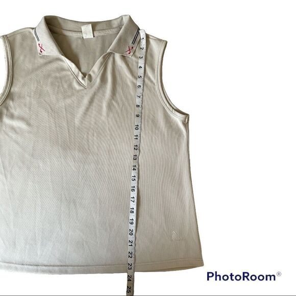 Cream sleeveless Polo Shirt - Picture 7 of 7